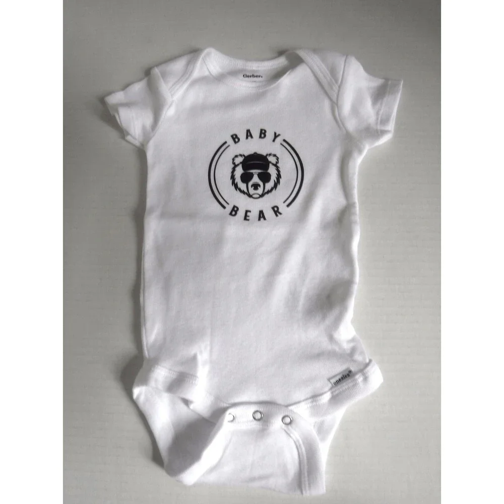 White Unisex Bear Onesie 3-6 Months